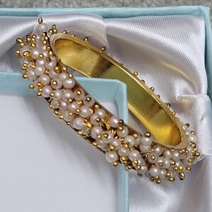 Gold Bangle made with Faux Pearl Kids